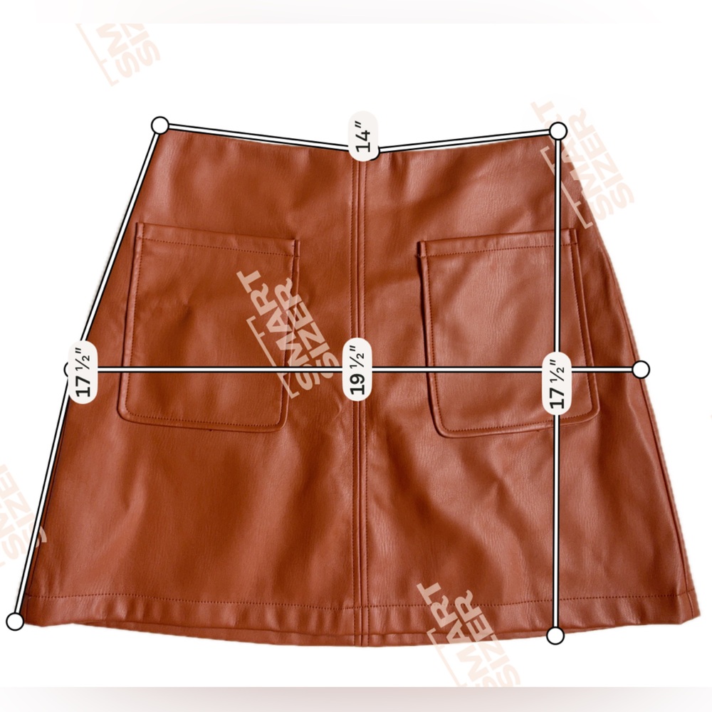 Maeve by Anthropologie - Faux Leather A-Line Mini Skirt - Small - Brown - NWT - Picture 5 of 5